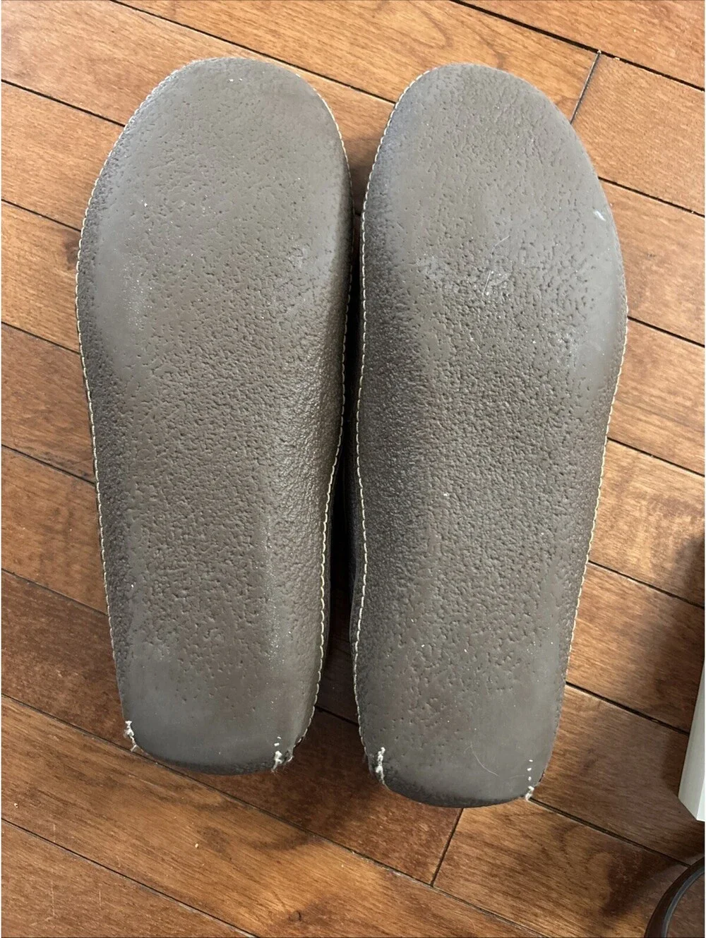 LL Bean Slippers Mens 12 M Grain Leather Slip On Loafer Casual Flannel  Vintage
